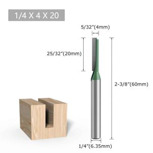Mũi phay gỗ tạo rãnh vuông 1/4 và 6mm kích cỡ đa dạng BIGBA