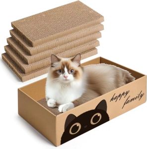 Durable Cardboard Cat Scratching Pad with Cat Bed Combo Non-Shedding All-Season Pet Bed Toy for Cats Essential Pet Supplies2026