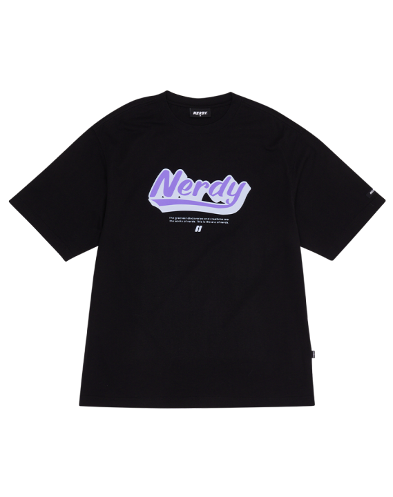 Nerdy Black Varsity Short Sleeve T-Shirt Nerdy T Shirt Nerdy
