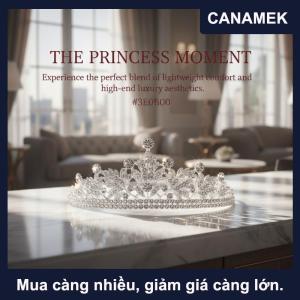 【CANAMEK】 Đám cưới tóc Tiara pha lê Bridal Tiara vương miện bạc màu diadem Mạng Che Mặt tiaras Phụ kiện tóc cưới headpieces đầu trang sức