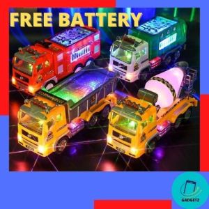Electric Fire Truck Toy with Colorful Lights & Music Automatic Bump & Go Mainan Kereta Bomba Budak