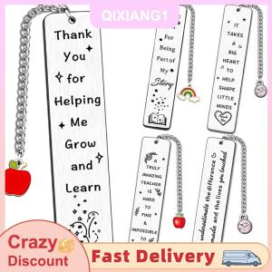 QIXIANG1 Thép không gỉ kim loại lá Rhinestone Mặt dây chuyền Bookmark sinh viên giáo viên Quà Tặng đọc nhà Bookmark tìm hiểu Nguồn cung cấp giáo viên ngày Quà Tặng