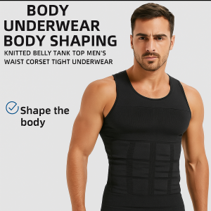 Abdominal And Chest-binding Vest  Tight Waist Mens Body Shaping Vest Shaping Body Knitted Underwear