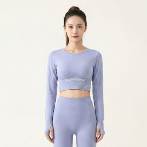 Oppa Style Shop Cropped Long Sleeve Sports Top | Crop Top Wanita Yoga Gym