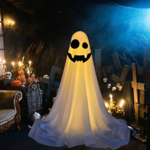 Halloween decorations: glowing ghost figurine for the front door haiioween Halloween decorations for the garden