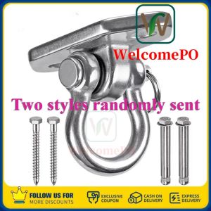 1PCS -180° Swivel Stainless Steel Hooks 2000 lbs Capacity Heavy Duty Hooks Hanging Hardware for Porch Hammock(Two styles randomly sent)
