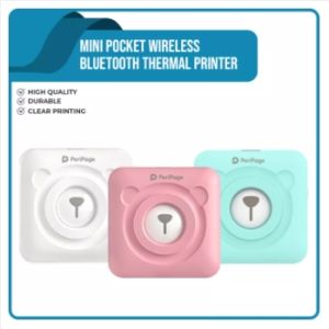 Peripage A6 Mini Pocket Wireless Bluetooth Thermal Printer Receipt Printer Smartphone FREE 3 ROLLS THERMAL PAPER(White/Pink/Green)