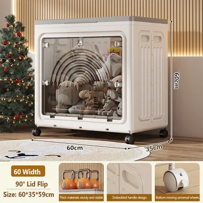 Foldable Storage Box With Wheels - Large Capacity PP Organizer for Clothes Toys Home Organization