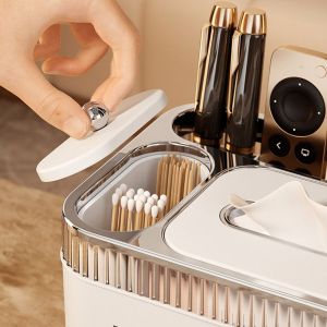 ZYJC หรูหราเบา กล่องทิชชู่ ไม่ซึมน้ำ ป้องกันฝุ่น ที่เก็บของรีโมทคอนโทรล หลายฟังก์ชัน ความจุขนาดใหญ่ กล่องกระดาษเก็บของ ห้องนั่งเล่น