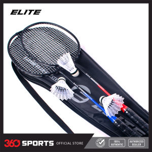 Elite Smash9000 2-Player Badminton Racket Set - Blue & Red with Free Carry Bag and 3pcs Shuttlecocks