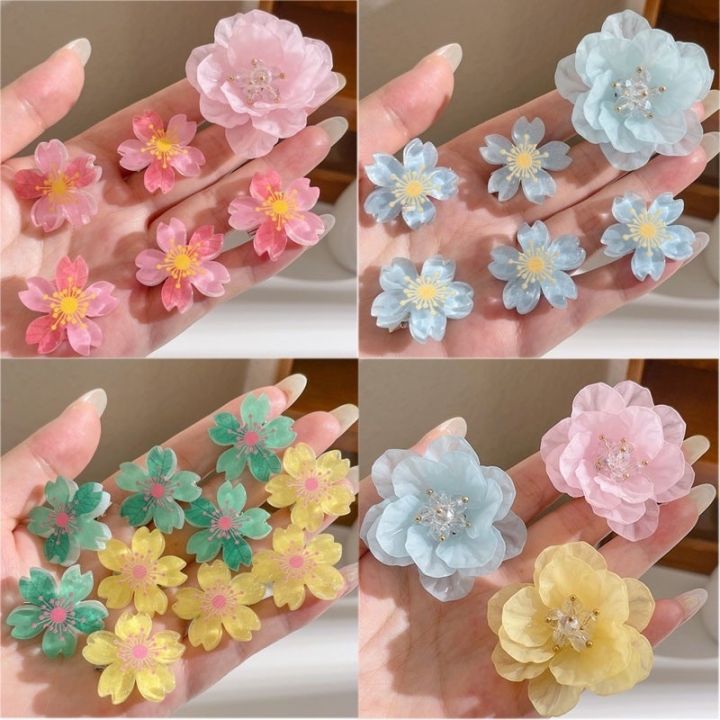 10 Pcs Cherry Blossom Hairpin Summer Braided Hair Trim Clip