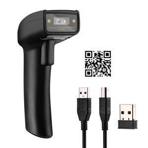 Eyoyo 1D 2D QR Bluetooth Handheld Barcode Scanner 3-in-1 Bluetooth & 2.4G Dongle Wireless & Wired Connection CCD PDF417 Data Matrix Bar Code Reader for iPad iPhone Android Phones Tablets or Windows Mac Computer