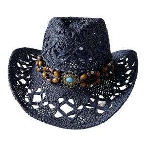 Thanh lịch rộng vành mũ rơm dệt tay thoáng khí dân tộc mũ rơm kỳ nghỉ kỳ nghỉ Mũ phương Tây Mũ che nắng