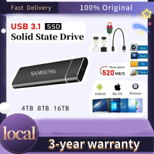 Portable Samsung SSD16TB External Hard Drive 4TB 8TB High Speed Solid State Drive Hard Disk Type-C USB 3.1 Electronics for Laptop&Phone