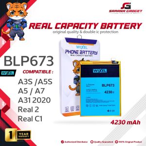 WIXEL ORIGINAL Baterai Oppo BLP673 A3S A5S A5 A7 A31 2020 Realme 2 C1 Double Power Real Capacity Battery 100% HP Handphone BLP 673 Batre Batrai