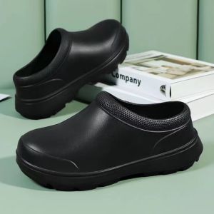 Men Summer Slipper Kitchen Chef Shoes Flip-flop Waterproof Oil-proof Sandals Non-Slip Garden Rubber Shoes For Men