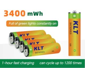 Baterai Cas KLT AA isi 2pcs Rechargeable Lithium Battery 1.5V 3400mwh