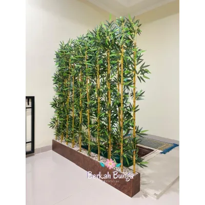 Bambu Partisi T 170cm ~ Bambu Artificial Penyekat Pembatas Ruangan Tanaman Hias Dekorasi Rumah Tirai Bambu Pohon Bambu