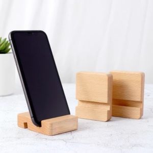 Double Slot Wooden Phone Base Stand Display Stand Tabletop Decoration Desktop Portable Phone Holder