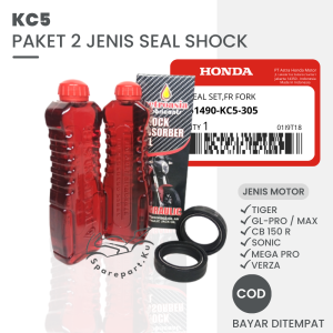 PAKET HONDA 2 PCS OLI SOK + 2 PCS SEAL SHOK DEPAN TIGER MEGA PRO GL PRO VERZA CB150 R / PAKET SEAL SHOCK DEPAN TIGER / 1 SET MOTOR BEBEK MATIC / MINYAK SEAL SHOCK BLEKER SOK SHOCKBREAKER CB 150 GL MAX SONIC MEGAPRO / SEAL TUTUP DEBU ABU