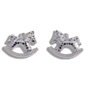 Minwen 5Pcs 15x17MM Zinc Alloy Electroplated Rocking Horse Pendant Charms For DIY Necklace Bracelet Earrings Jewelry Accessories Making