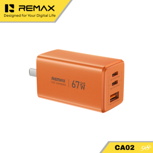 Remax CA02 67W GAN Folding Charger USB + Dual Type-C Port GAN Folding Charger