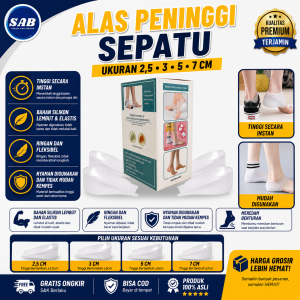 Insole Silikon Peninggi Badan Sepatu Gel Peninggi Sepatu Anti Licin Dipakai Berulang