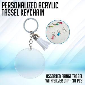MP00 Transparent Acrylic Assorted Fringe Tassel Keychain 30pcs