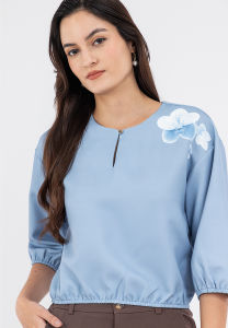 Badomoda DOWEY Keyhole Filipiniana Blouse with Print