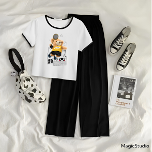 JOY Setelan Crop Anak Remaja Usia Tanggung Bear SMASH !