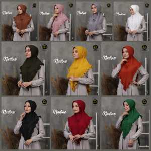 Daradiora Nadine Jilbab Instant Soft Pad Antem Hijab Ceruty Mewah Kekinian Model Khimar Warna Polos