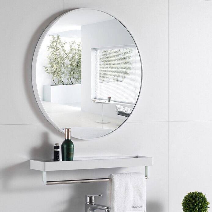 Bathroom Mirror with Shelf Wall Round Mirror Rack Mirror for Bathroom Hanging Mirror Objective