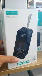 Large Capacity Sovo Super Powerbank 80k Mah 4 Output Led Torch 1 year Warranty P8-80k P6-60k P5-50k Full Capacity
