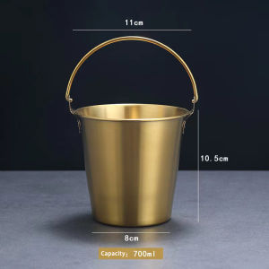 Small Bucket Portable Stainless Steel Snack Chicken Nuggets And French Fries Bucket Ideal For Outdoor Camping And Picnics