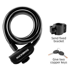 ROCKBROS Lock Mini Bike Anti-theft Bicycle Lock Cable Helmet Lock Chain Fold Backpack Cycling Password Lock Bike