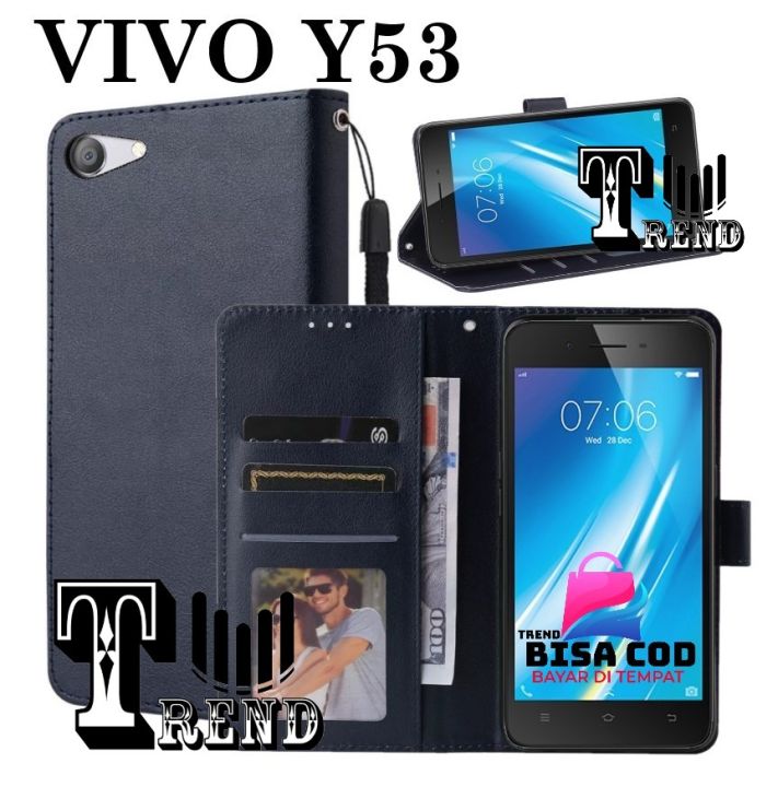 LEATHER CASE FLIP UNTUK VIVO Y53-FLIP WALLET CASE VIVO Y53- CASING