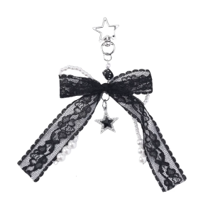 Aesthetic keychains Lovely Bag Pendant Charm Lace Pearls Bows Keychains Charms for Women Bag Purse Backpack Decorations