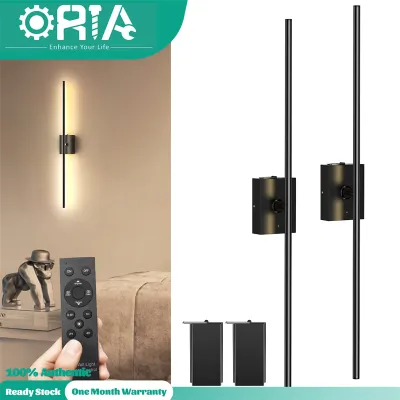 ORIA LED Wall Light Sconce with Remote Control 5000 mAh Rechargeable Battery Powered 2-Pack Wall Sconces Dimmable Led Lights for Bedroom Wall Decor Hallway 31 Inch 3000K-6500K