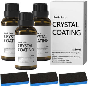 (Buy 6 Get 4) Car Plastic Coating Agent 30ml Pemulih Plastik Plastic Parts Crystal Coating Refurbish Restorer with Sponge Auto Accessories Easy To Use