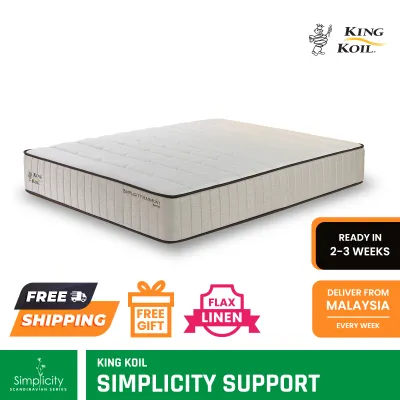 King Koil Simplicity SUPPORT Mattress KINGKOIL Simplicity Flax Linen Mattress Collection Available Sizes (King Queen Super Single Single)