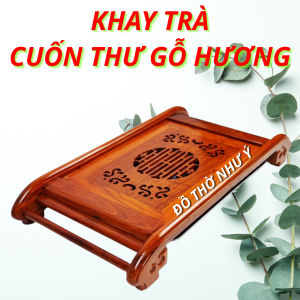 Khay trà cuốn thư gỗ hương hàng cao cấp tặng kèm khay hứng nước