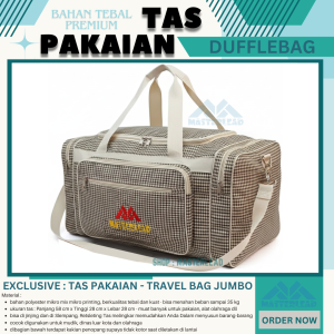 tas travel polo besar motif garis / tas baju / tas pakaian / tas pulang kampung yang termurah Tas Wanita Tas Peralatan Bayi Tas Selempang Tas Travelling Tas Mudik Tas Jinjing