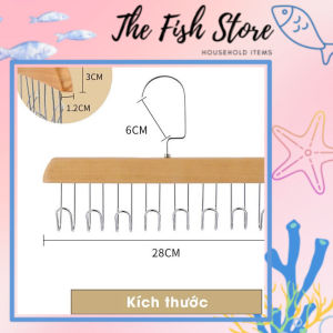 Móc Treo Quần Áo Gỗ 8 Móc Đa Năng Tiết Kiệm Không Gian