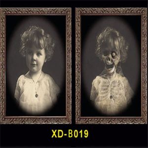 UUMIR Party Decor Props Oil Painting Halloween Changing Face 3D Ghost Photo Frame Scared