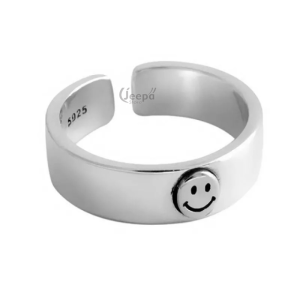 Cincin Perak Smile Adellina Open Ring Korean Fashion