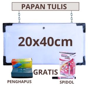 Papan Tulis Spidol dan Kapur Whiteboard / Blackboard Ukuran 20/30/40/50/60/70/80/90cm (FREE SPIDOL DAN PENGHAPUS)