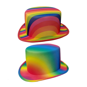 Eye Catching Rainbow Color Tall Hat Stage Props Fedoras Jazzy Hat for Street Performers and Music Festival Dressingup