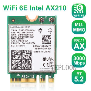 Wifi 6E Intel AX210 AX210NGW 3000Mbps 2400Mbps + 574Mbps Dual Band 2.4GHz และ5GHz Bluetooth 5.2 802 11ac/Ax NGFF M.2 Wifi ไร้สายการ์ดเครือข่าย Wifi การ์ด Wlan
