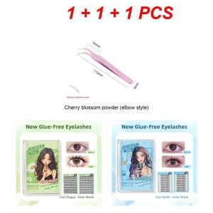 【Delivery 2-3 days】KUESICR 【BUY 1 TAKE 2】120-200 Clusters Glue-Free False Eyelashes Lash Storage Book 10-13mm DIY Segmented Large Capacity Long-lasting Curling Lazy Single Cluster Reusable Fake Eyelashes Eye Makeup