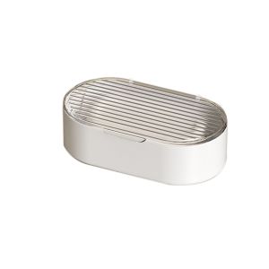 ANHEY Perforation-free Light Luxury Double Drain Soap Box Hollow Plastic Drain Soap Holder Simple with Cover Soap Dish Home
